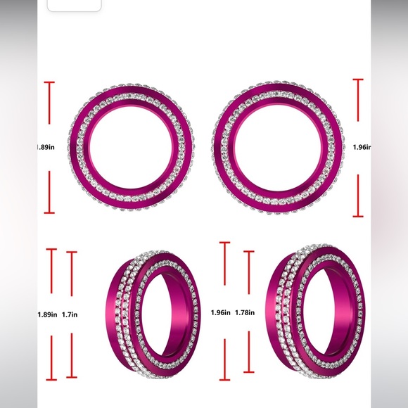 Bonbo Bling Crystal Air Conditioner Switch Knob Cover Jeep Wrangler Rose Pink - Picture 3 of 7